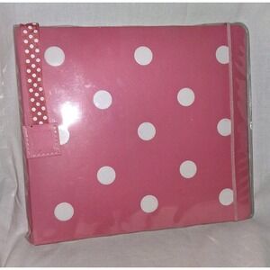 8"‎ x 8" Photo Album Scrapbook Post Bound Brand New Pink White Polka Dots